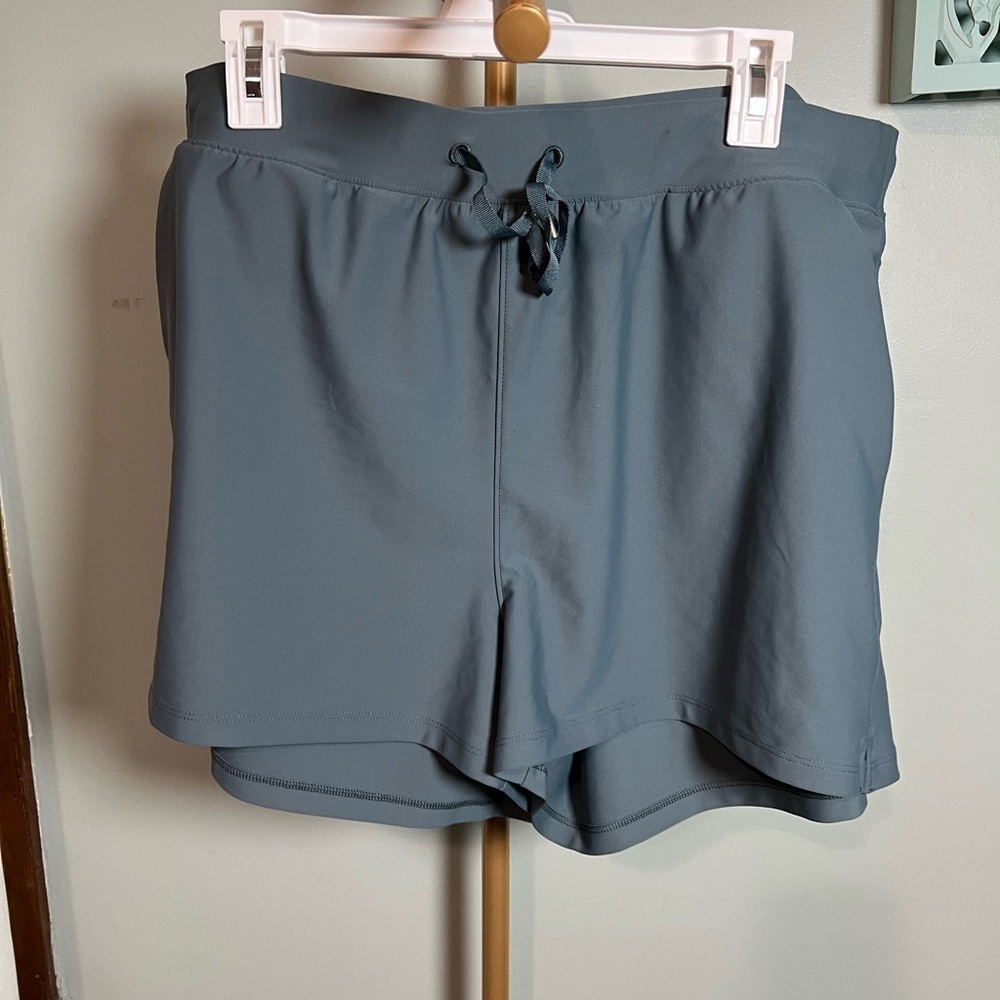 Old Navy Greenish Gray Athletic Shorts with Elastic Waistband